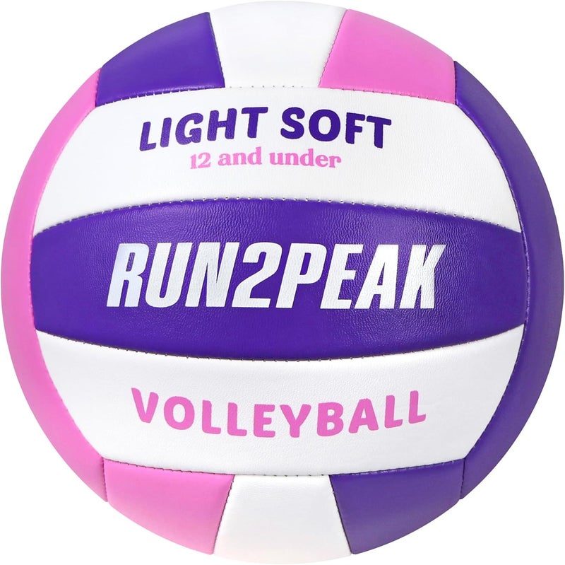 RUN2PEAK Light Soft Volleyball - Light Volleyball Designed for Beginners Kids Youth Teen - Lightweight Volleyballs for Indoor Outdoor Beach Backyard Official Size 5 Training Volley Ball - Image 1